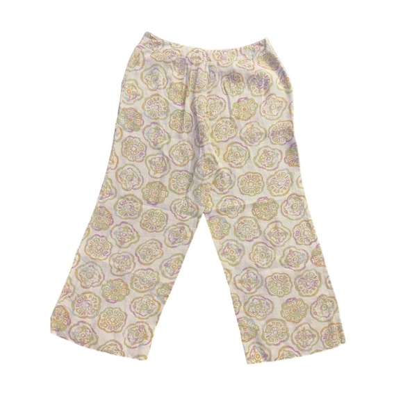 Harve Benard 100% Wide Leg Linen‎ Cropped Multi-Colored Cropped Pants Size 8 - Picture 7 of 12